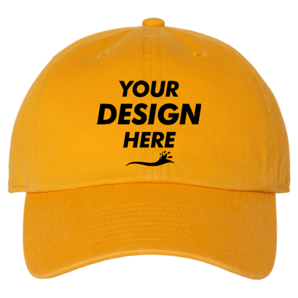 47 Brand Clean Up Cap, Gold, Front view, Mockup