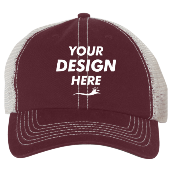 47 Brand Trawler Cap, Dark Maroon / Stone, Front view, Mockup
