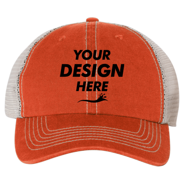 47 Brand Trawler Cap, Orange / Stone, Front view, Mockup