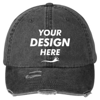 Adams Classic Pigment Distressed Cap, Black, Front view, Mockup