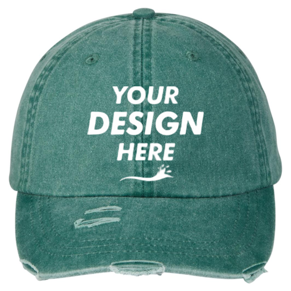 Adams Classic Pigment Distressed Cap, Forest Green, Front view, Mockup