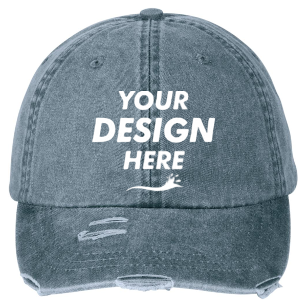Adams Classic Pigment Distressed Cap, Navy, Front view, Mockup