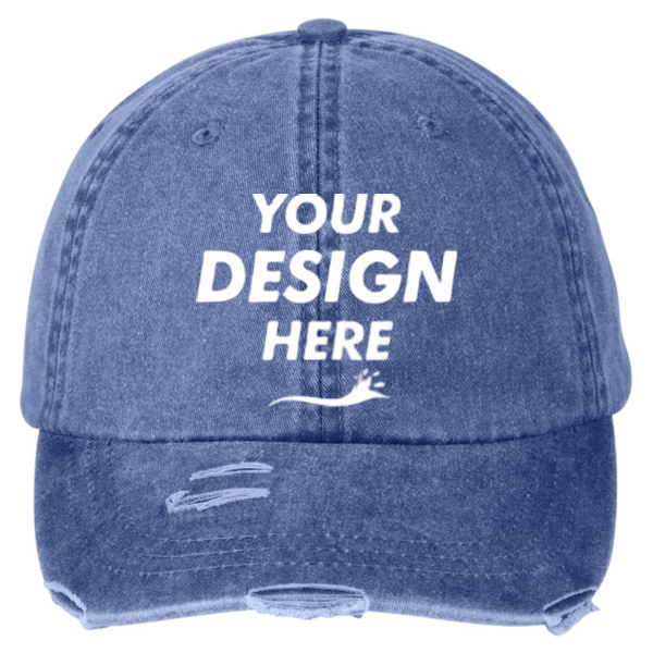 Adams Classic Pigment Distressed Cap, Royal, Front view, Mockup