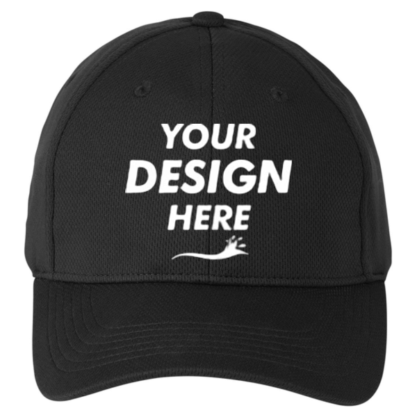 Adams Endurance Recycled Mesh Cap, Black, Front view, Mockup
