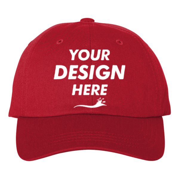 Adams Optimum II True Color Cap, Red, Front view, Mockup