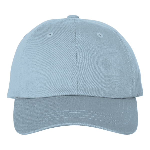 Adams Optimum Pigment-Dyed Dad Hat, Baby Blue / Baby Blue, Front view
