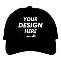 Adams Optimum Pigment-Dyed Dad Hat, Black / Black, Front view, Mockup
