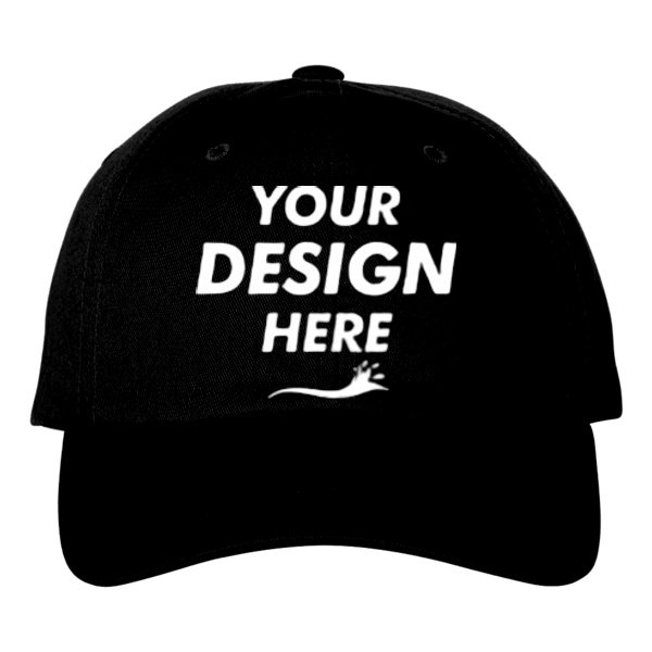 Adams Optimum Pigment-Dyed Dad Hat, Black / Black, Front view, Mockup