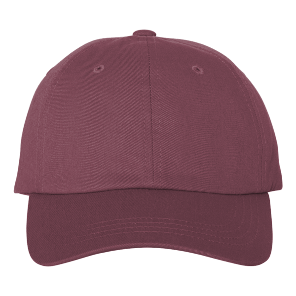 Adams Optimum Pigment-Dyed Dad Hat, Burgundy / Burgundy, Front view