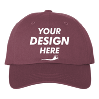 Adams Optimum Pigment-Dyed Dad Hat, Burgundy / Burgundy, Front view, Mockup