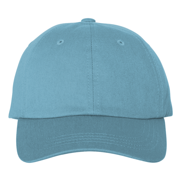 Adams Optimum Pigment-Dyed Dad Hat, Caribbean Blue / Caribbean Blue, Front view