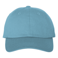 Adams Optimum Pigment-Dyed Dad Hat, Caribbean Blue / Caribbean Blue, Front view