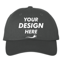 Adams Optimum Pigment-Dyed Dad Hat, Charcoal / Charcoal, Front view, Mockup