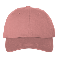 Adams Optimum Pigment-Dyed Dad Hat, Coral / Coral, Front view