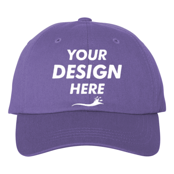 Adams Optimum Pigment-Dyed Dad Hat, Grape / Grape, Front view, Mockup