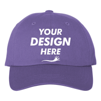 Adams Optimum Pigment-Dyed Dad Hat, Grape / Grape, Front view, Mockup