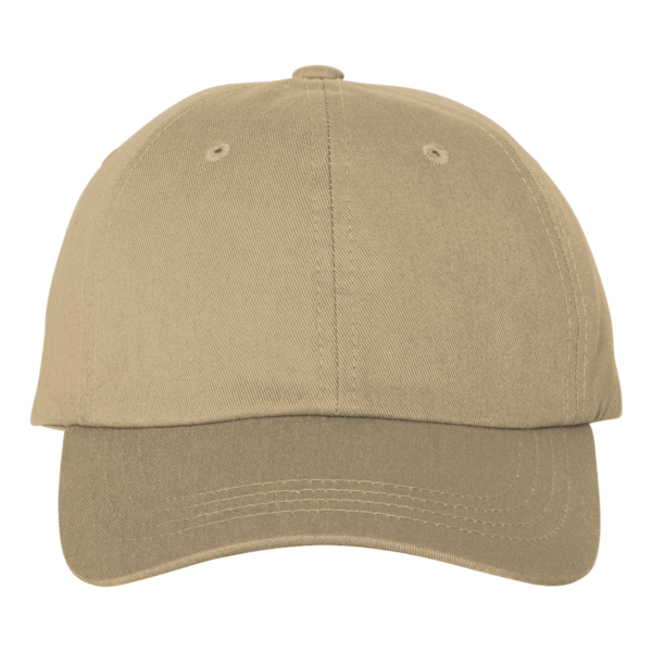 Adams Optimum Pigment-Dyed Dad Hat, Khaki / Khaki, Front view