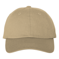 Adams Optimum Pigment-Dyed Dad Hat, Khaki / Khaki, Front view