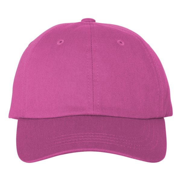 Adams Optimum Pigment-Dyed Dad Hat, Neon Pink / Neon Pink, Front view