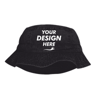 Adams Vacationer Bucket Hat, Black Tie Dye, Front view, Mockup