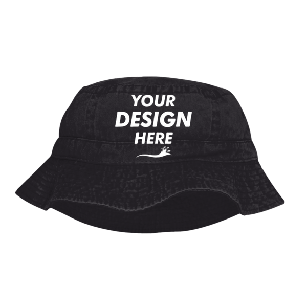 Adams Vacationer Bucket Hat, Black Tie Dye, Front view, Mockup