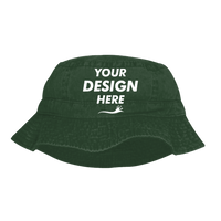 Adams Vacationer Bucket Hat, Forest Green, Front view, Mockup