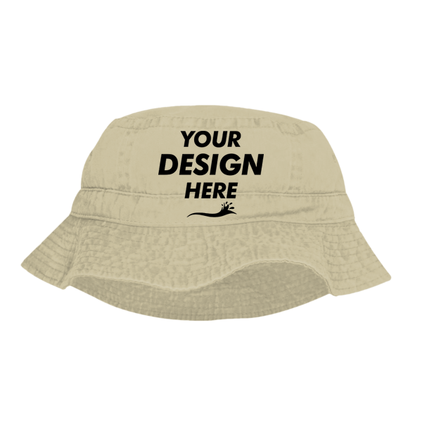 Adams Vacationer Bucket Hat, Khaki, Front view, Mockup