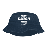 Adams Vacationer Bucket Hat, Navy Tie Dye, Front view, Mockup