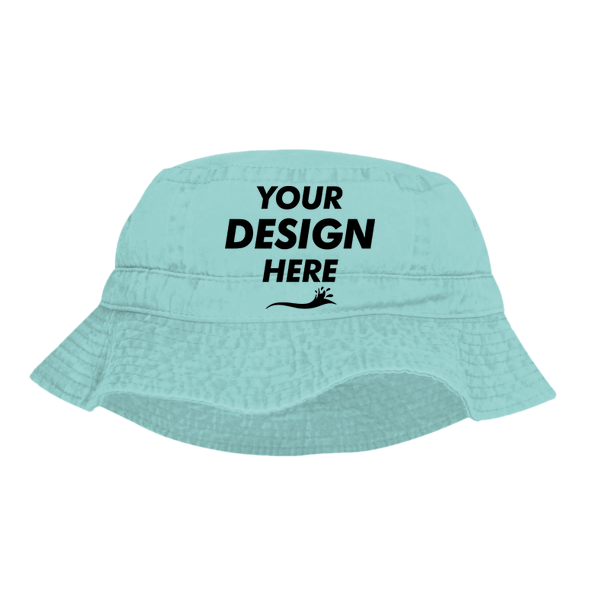 Adams Vacationer Bucket Hat, Seafoam, Front view, Mockup