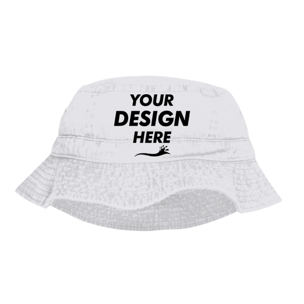 Adams Vacationer Bucket Hat, White, Front view, Mockup