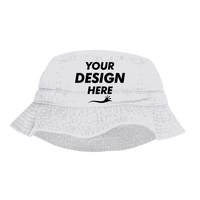 Adams Vacationer Bucket Hat, White, Front view, Mockup