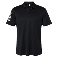 Adidas Floating 3-Stripes Polo, Black / White, Front view