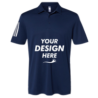 Adidas Floating 3-Stripes Polo, Team Navy Blue / White, Front view, Mockup