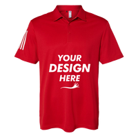 Adidas Floating 3-Stripes Polo, Team Power Red / White, Front view, Mockup