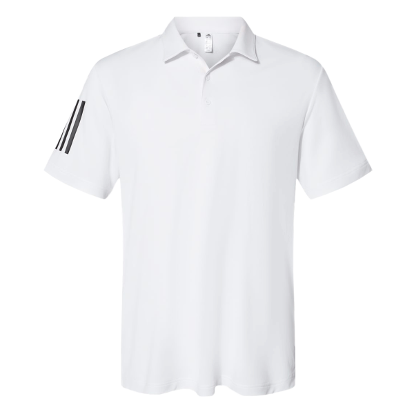 Adidas Floating 3-Stripes Polo, White / Black, Front view
