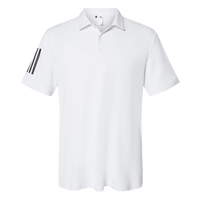 Adidas Floating 3-Stripes Polo, White / Black, Front view