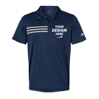 Adidas Men's 3-Stripes Chest Polo, Collegiate Navy / White, Front view, Mockup