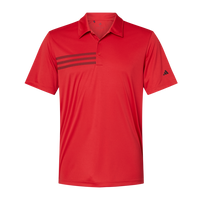 Adidas Men's 3-Stripes Chest Polo, Collegiate Red / Black, Front view