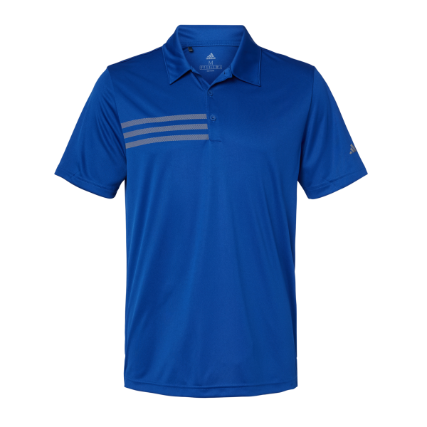 Adidas Men's 3-Stripes Chest Polo, Collegiate Royal / Grey Three, Front view