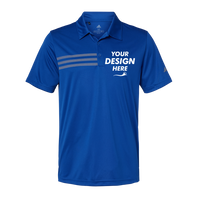 Adidas Men's 3-Stripes Chest Polo, Collegiate Royal / Grey Three, Front view, Mockup