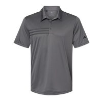 Adidas Men's 3-Stripes Chest Polo, Grey Five / Black, Front view