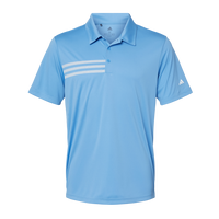Adidas Men's 3-Stripes Chest Polo, Lucky Blue / White, Front view