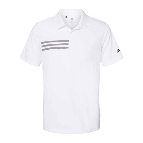 Adidas Men's 3-Stripes Chest Polo, White / Black, Front view