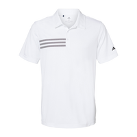 Adidas Men's 3-Stripes Chest Polo, White / Black, Front view