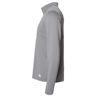 Adidas Men's 3-Stripes Double-Knit Quarter-Zip Pullover, Grey Three / White, Left Sleeve view