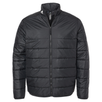 Adidas Men's 3-Stripes Puffer Full-Zip Jacket, Black, Front view