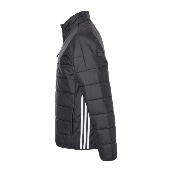 Adidas Men's 3-Stripes Puffer Full-Zip Jacket, Black, Left Sleeve view