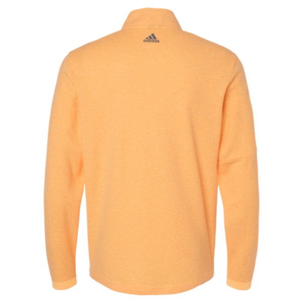 Adidas Men's 3-Stripes Quarter-Zip Sweater Pullover, Acid Orange Melange, Back view