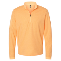Adidas Men's 3-Stripes Quarter-Zip Sweater Pullover, Acid Orange Melange, Front view
