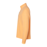 Adidas Men's 3-Stripes Quarter-Zip Sweater Pullover, Acid Orange Melange, Left Sleeve view